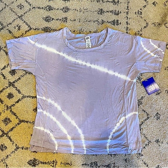 NWT JoyLab Raindrops Blue Tie Dye Short Sleeve Top Size XS - Picture 2 of 5
